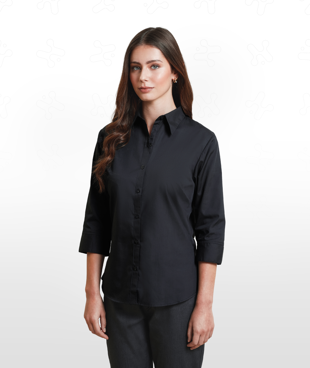 Women's 3/4 Sleeve Poplin Blouse