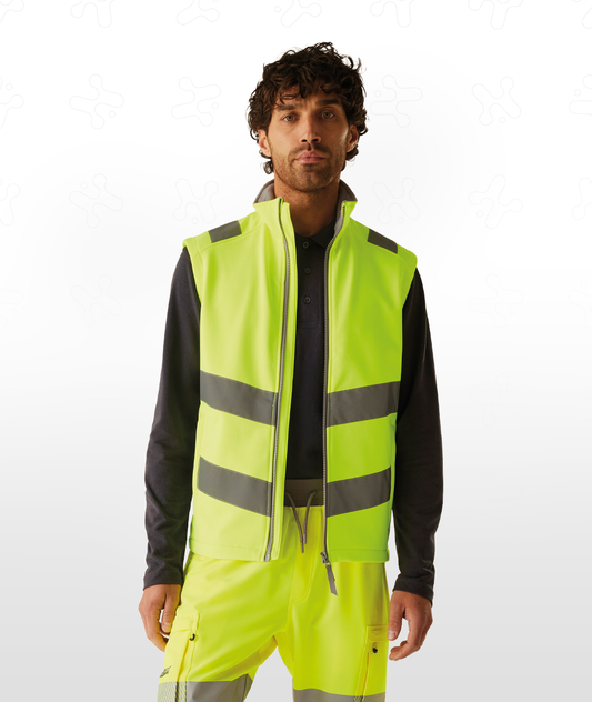 Hi-Vis Pro Contract Ablaze Softshell Bodywarmer